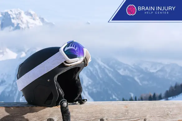 Ski helmet with sunglasses