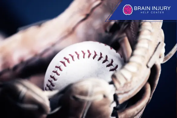 Baseball in a glove.